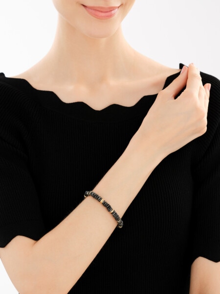 Bransoletka z mosiądzu pozłacana z labradorytami