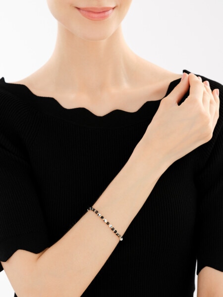 Bransoletka z mosiądzu pozłacana z agatami