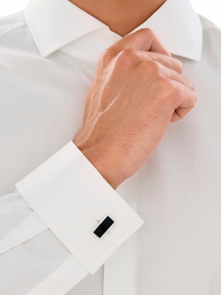 Spinki do mankietów srebrne z onyksami