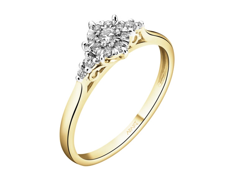 Zlatý prsten s brilianty - 0,15 ct - ryzost 585