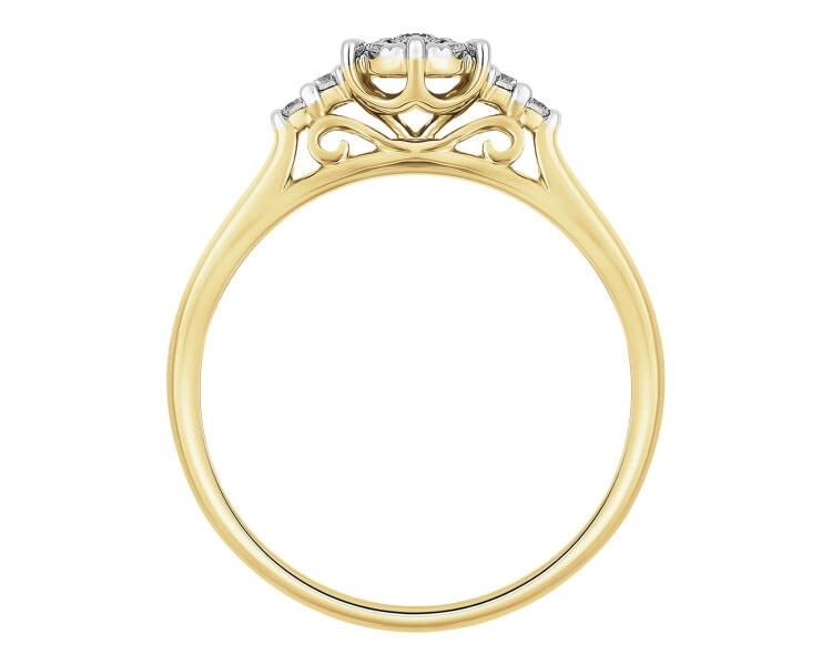Zlatý prsten s brilianty - 0,15 ct - ryzost 585