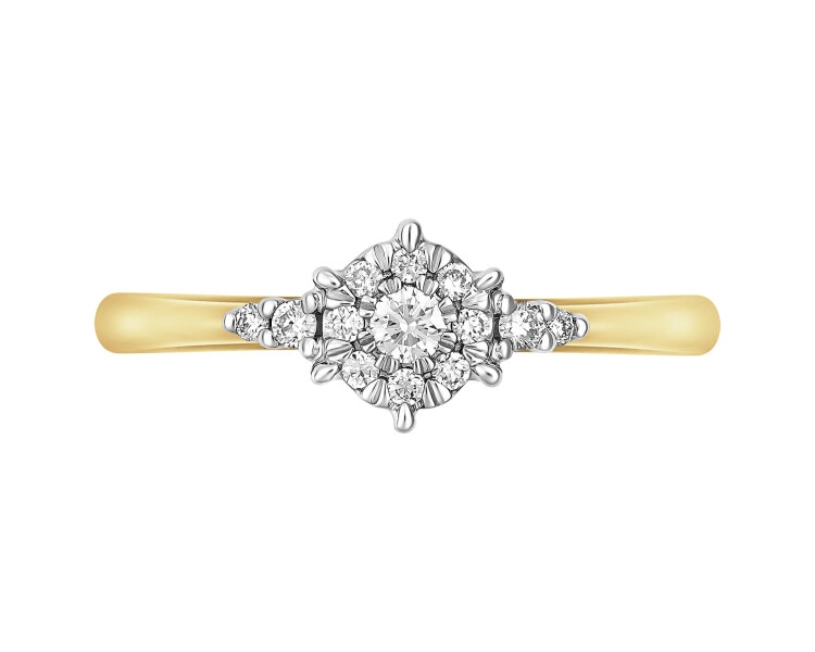 Zlatý prsten s brilianty - 0,15 ct - ryzost 585