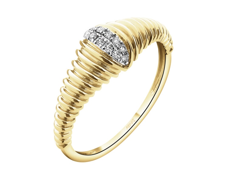 Zlatý prsten s brilianty - 0,07 ct - ryzost 585