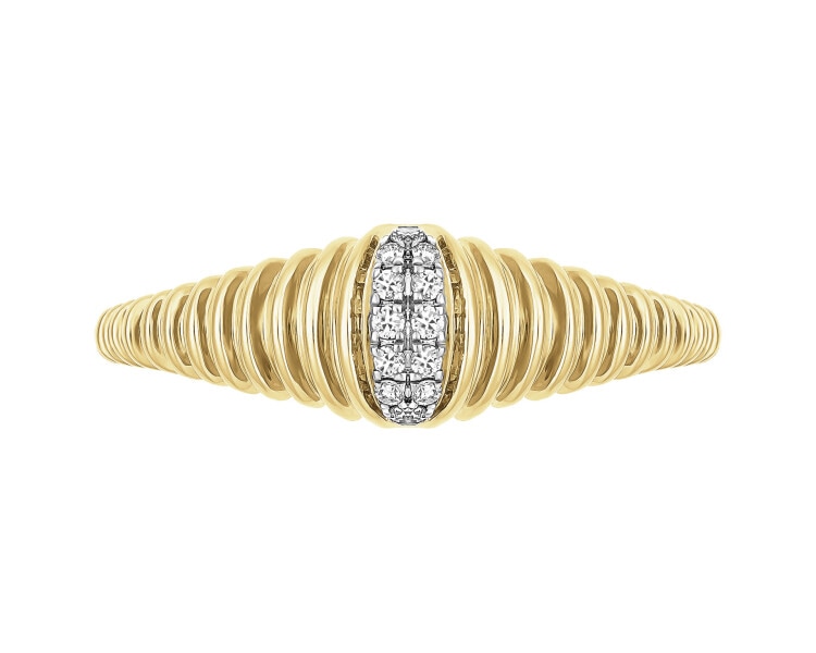 Zlatý prsten s brilianty - 0,07 ct - ryzost 585