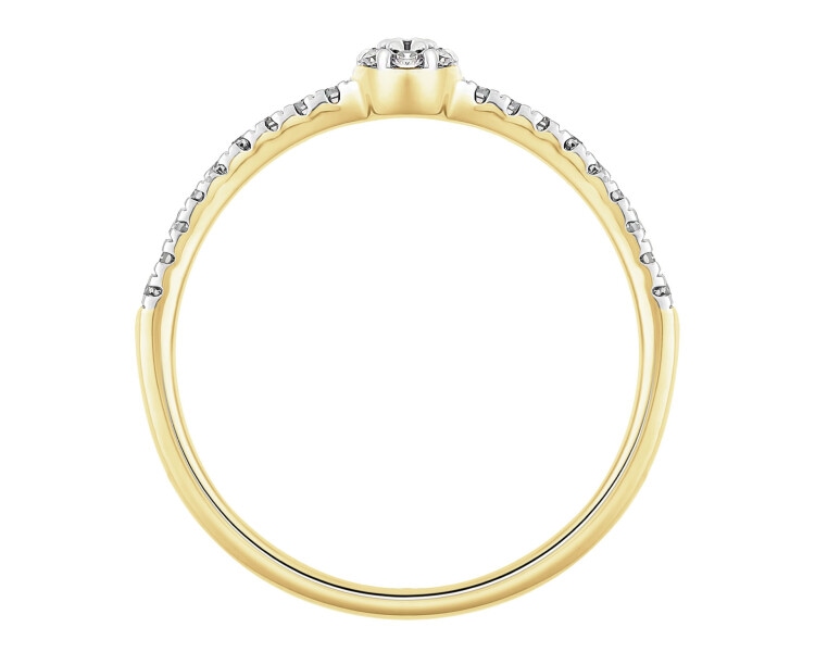 Zlatý prsten s diamanty - 0,10 ct - ryzost 585
