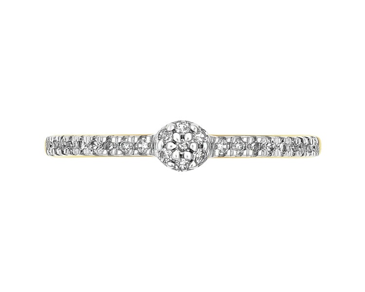 Zlatý prsten s diamanty - 0,10 ct - ryzost 585