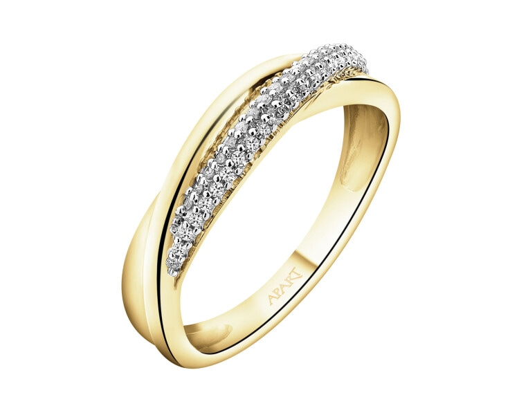 Zlatý prsten s diamanty - 0,12 ct - ryzost 585