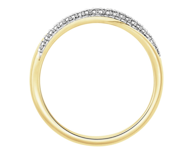 Zlatý prsten s diamanty - 0,12 ct - ryzost 585