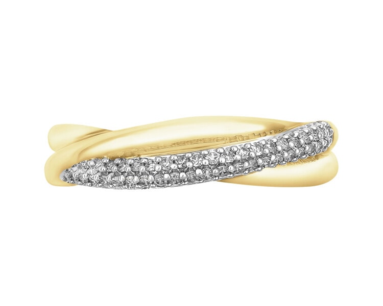 Zlatý prsten s diamanty - 0,12 ct - ryzost 585