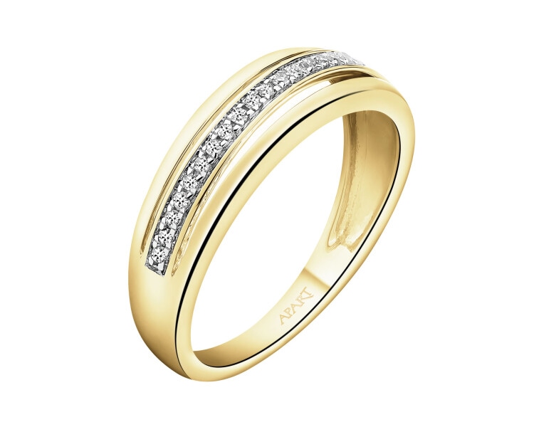 Zlatý prsten s diamanty - 0,09 ct - ryzost 585
