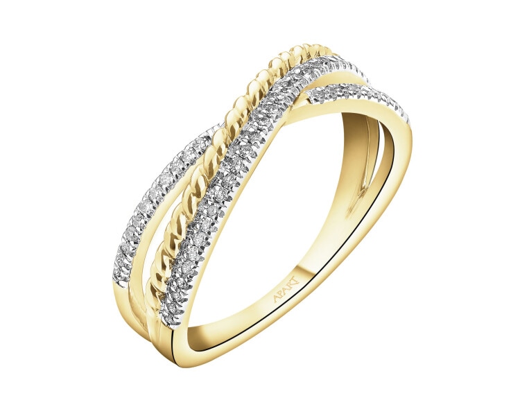Zlatý prsten s diamanty - 0,15 ct - ryzost 585
