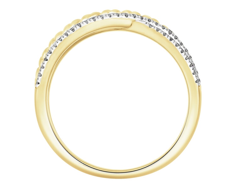 Zlatý prsten s diamanty - 0,15 ct - ryzost 585