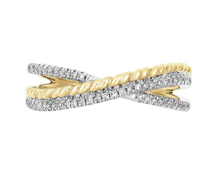 Zlatý prsten s diamanty - 0,15 ct - ryzost 585