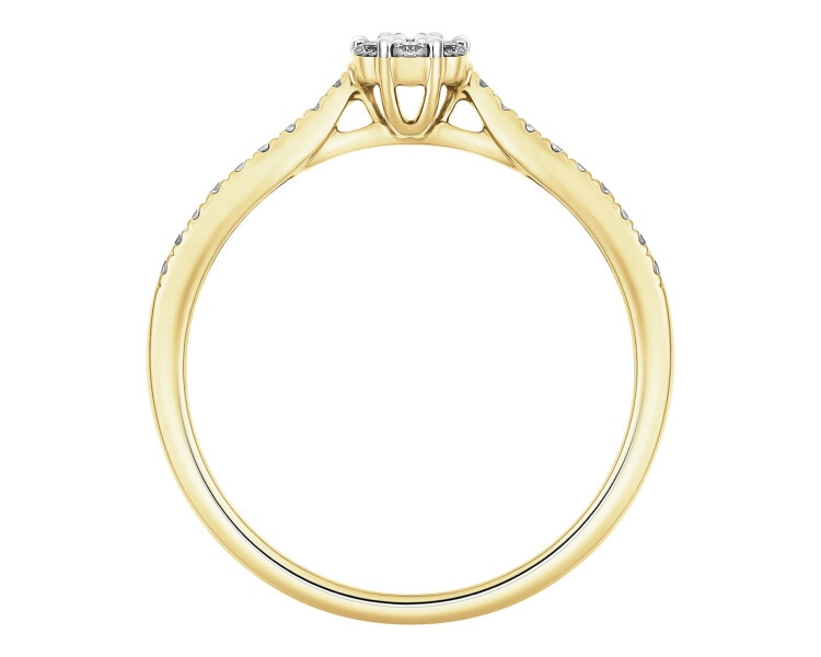Zlatý prsten s diamanty - 0,15 ct - ryzost 585