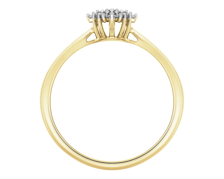 Zlatý prsten s diamanty - 0,12 ct - ryzost 585