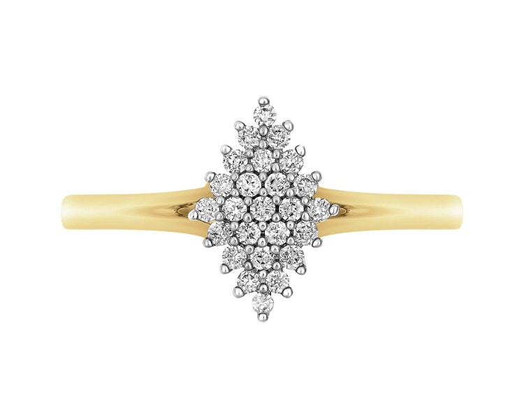 Zlatý prsten s diamanty - 0,12 ct - ryzost 585