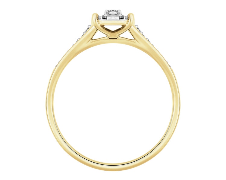 Prsten ze žlutého a bílého zlata s brilianty - 0,18 ct - ryzost 585