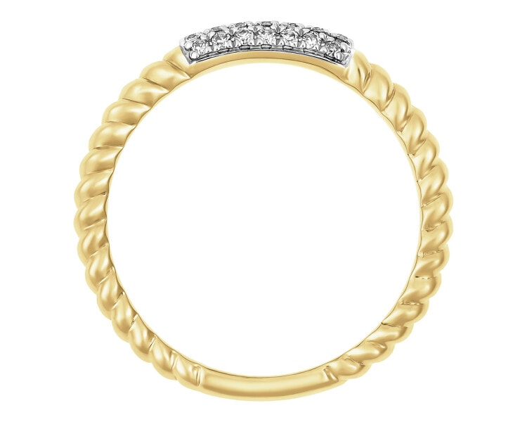 Zlatý prsten s diamanty - 0,10 ct - ryzost 585