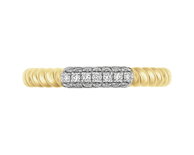 Zlatý prsten s diamanty - 0,10 ct - ryzost 585