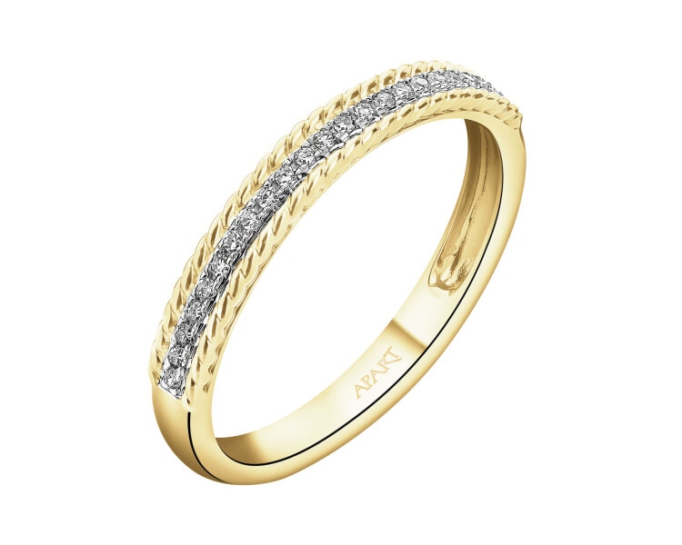 Zlatý prsten s diamanty - 0,07 ct - ryzost 585