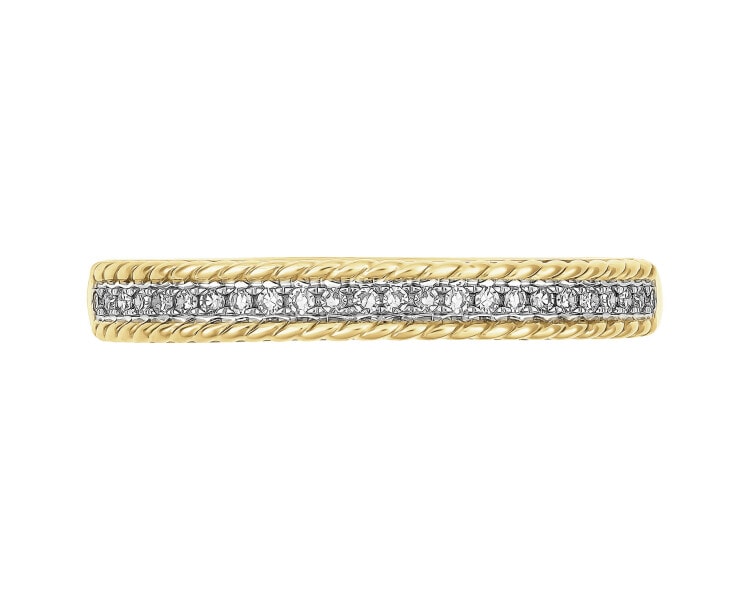Zlatý prsten s diamanty - 0,07 ct - ryzost 585