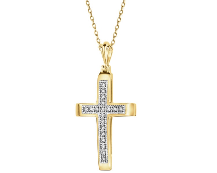 Přívěsek ze žlůtého zlata s diamanty - 0,05 ct - ryzost 585