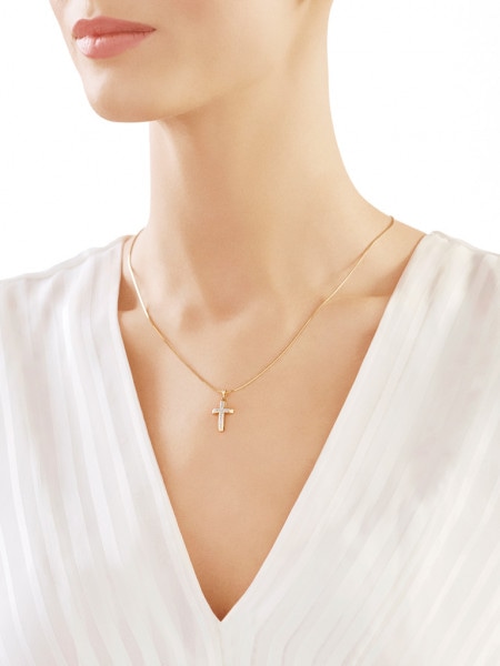 Přívěsek ze žlůtého zlata s diamanty - 0,05 ct - ryzost 585