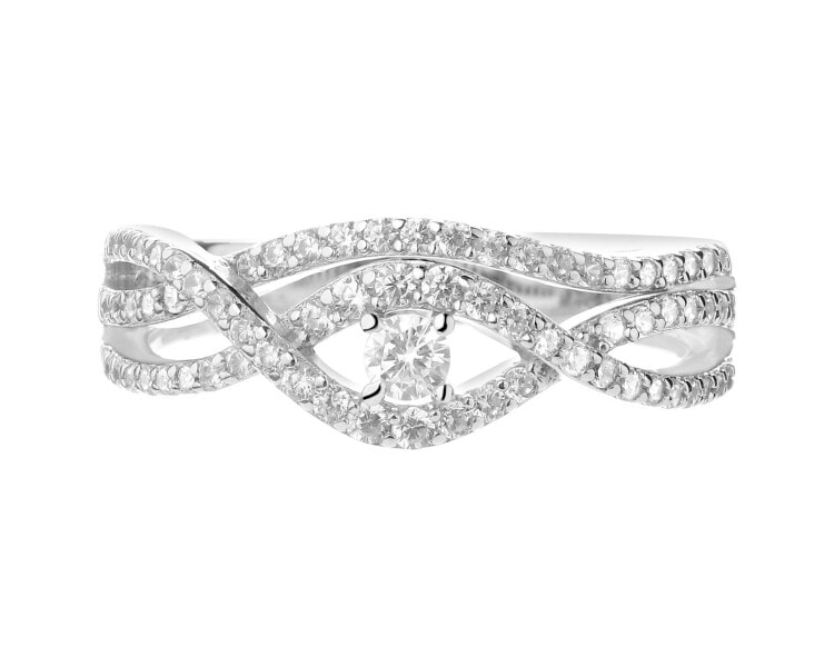 Stříbrný prsten se zirkony