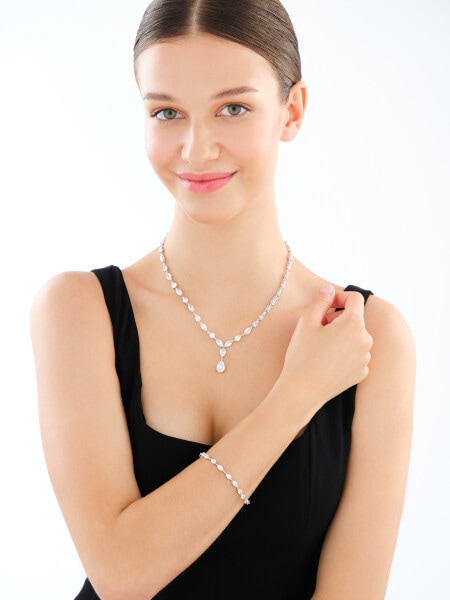 Bransoletka srebrna z cyrkoniami