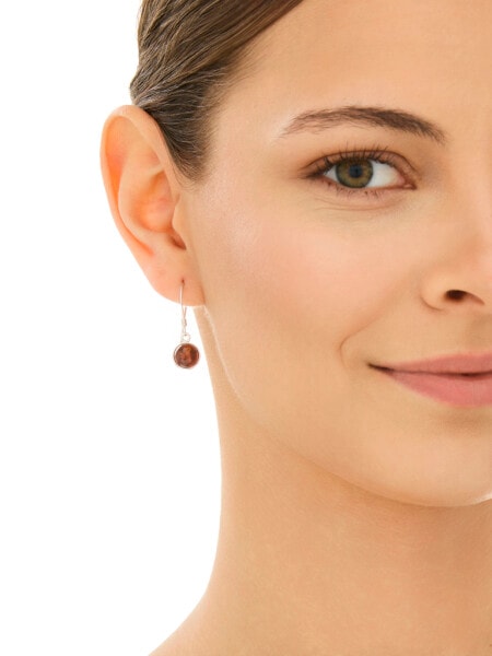 Kolczyki srebrne z bursztynem - kulki