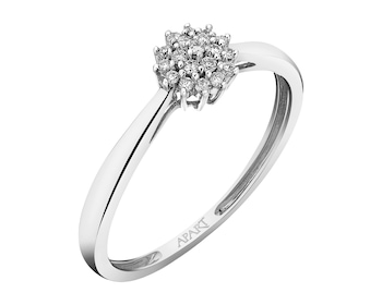 Prsten z bílého zlata s brilianty - 0,10 ct - ryzost 585