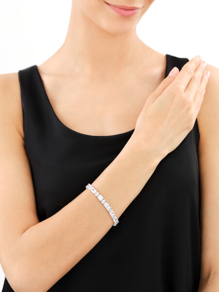 Bransoletka srebrna z cyrkoniami