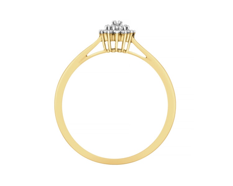 Yellow gold ring with brilliants - 0,10 ct - fineness 14 K