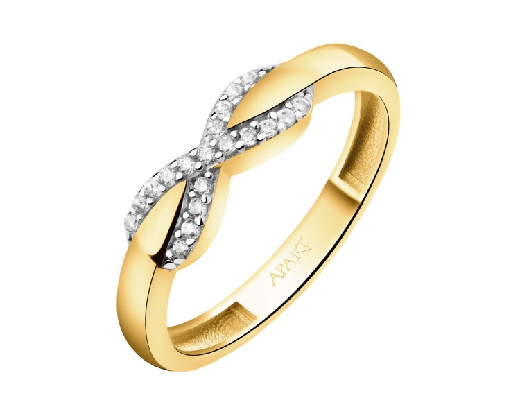 Złoty pierścionek z cyrkoniami - nieskończoność