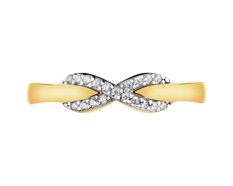 Złoty pierścionek z cyrkoniami - nieskończoność