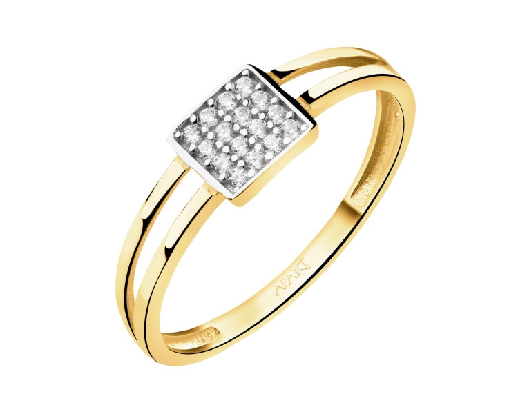Złoty pierścionek z cyrkoniami