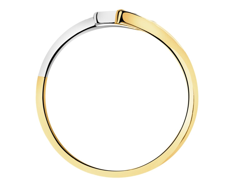 Złoty pierścionek z cyrkoniami