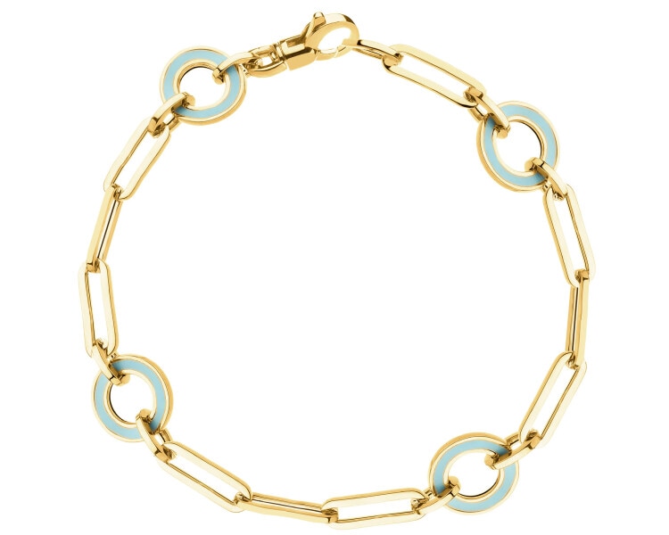 Złota bransoletka z emalią - paper clip