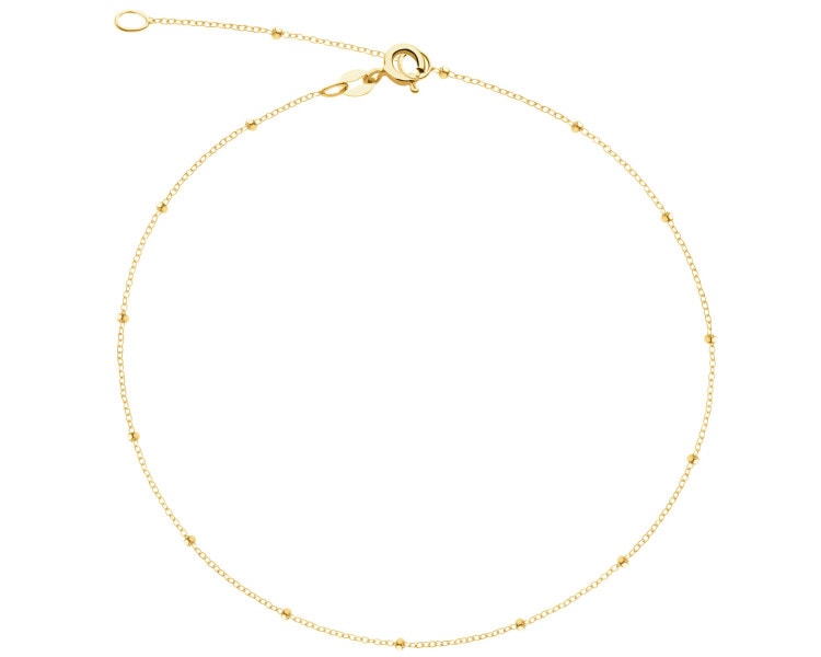 Złota bransoletka na nogę - kulki