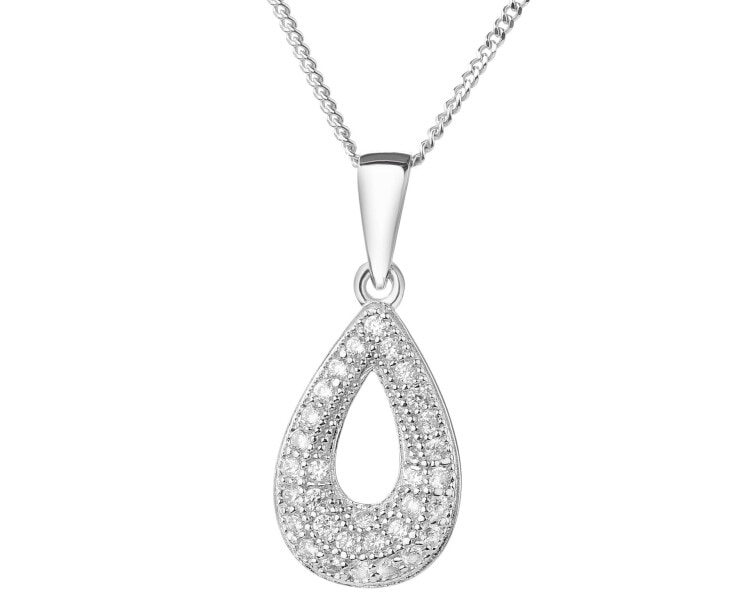 Naszyjnik srebrny z cyrkoniami