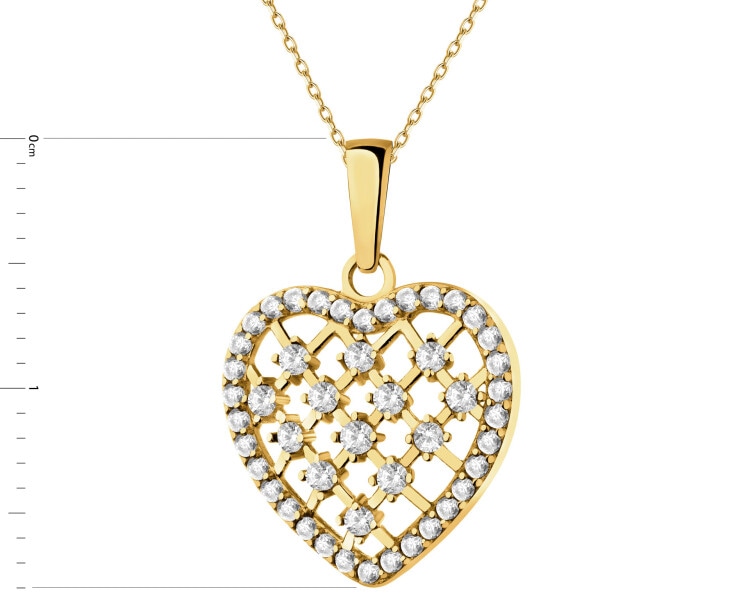 Złota zawieszka z cyrkoniami - serce