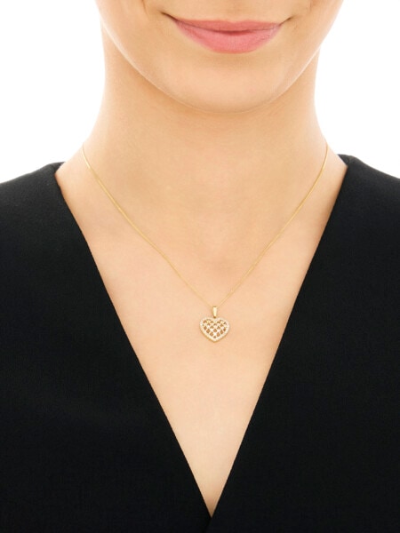 Złota zawieszka z cyrkoniami - serce