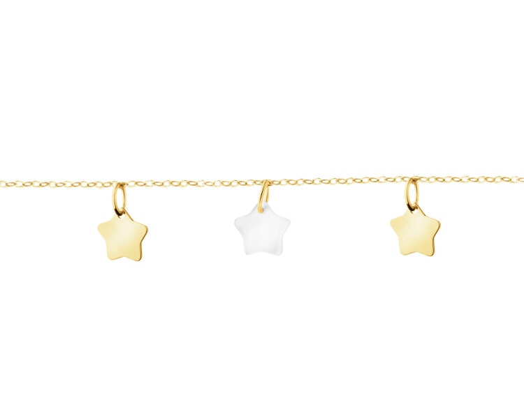Złota bransoletka z masą perłową - gwiazdy