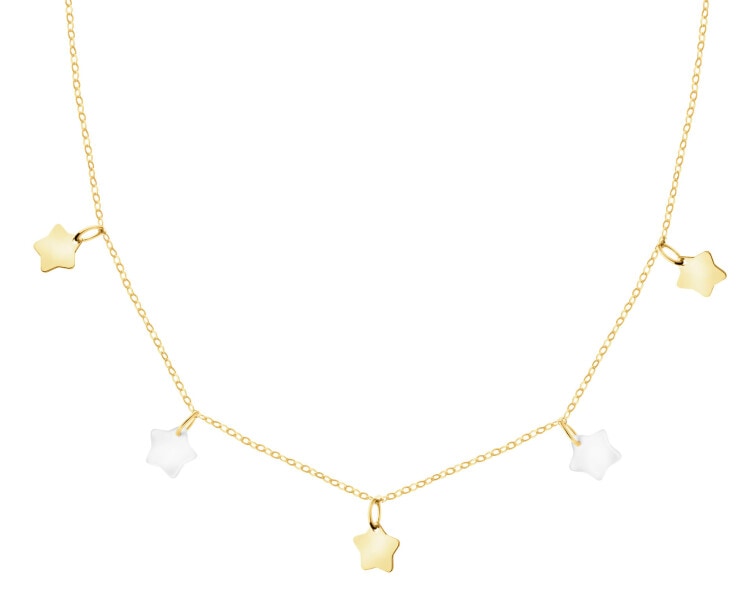 Zlatý náhrdelník s perletí – hvězdy