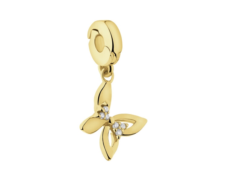 Zawieszka srebrna new charms z cyrkoniami - motyl