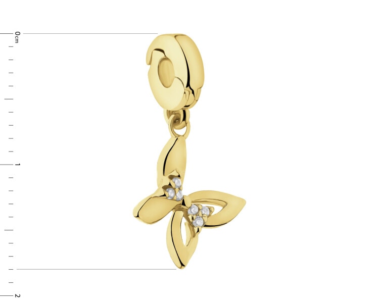 Zawieszka srebrna new charms z cyrkoniami - motyl