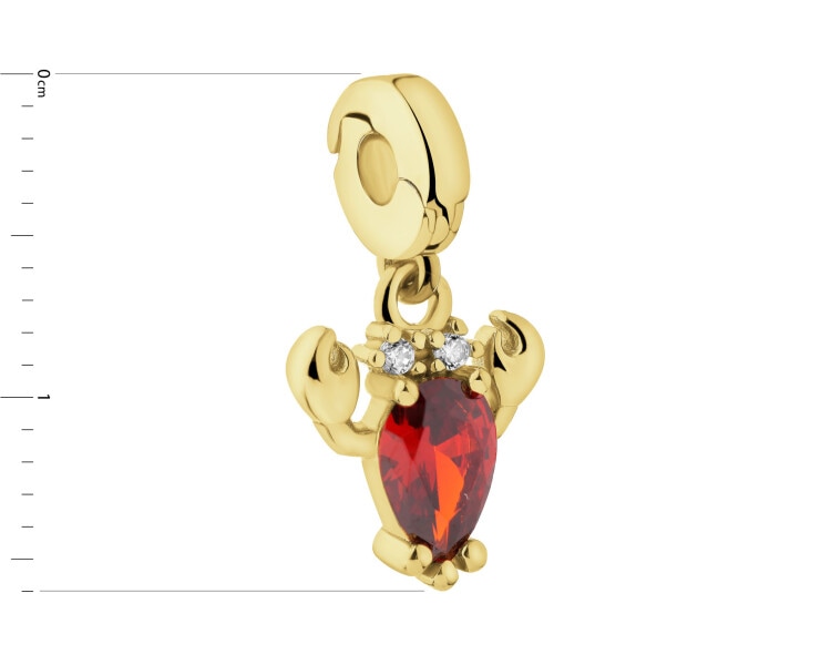 Zawieszka srebrna new charms z cyrkoniami - krab
