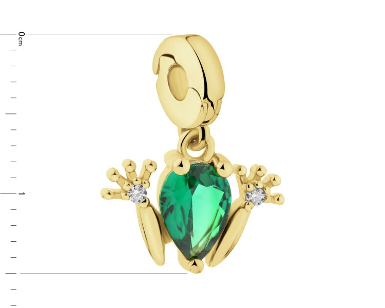 Pozlacený stříbrný přívěsek New Charms se zirkony - žába