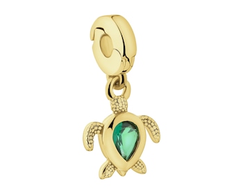 Zawieszka srebrna new charms z cyrkonią - żółw