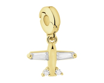Zawieszka srebrna new charms z cyrkoniami - samolot